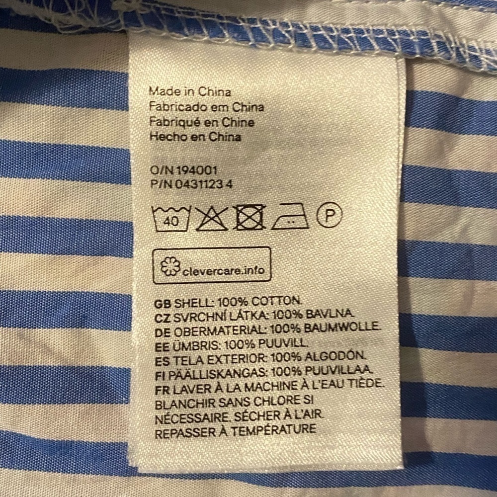 H&M Blue and White Stripe Peplum Skirt Size 6 - Picture 6 of 6